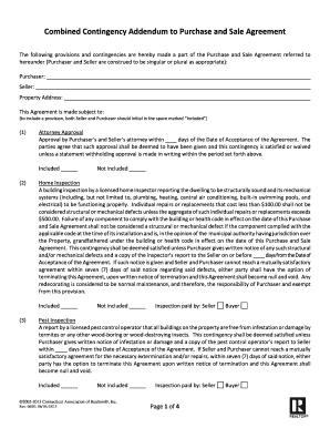 Combined Contingency Addendum to Purchase and Sale Agreement