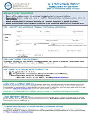 Medical Student Membership Application