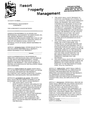 The Management Agreement - Resort Property Management