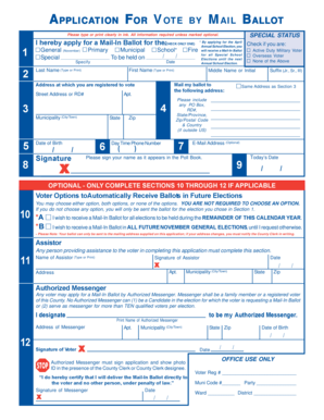 Vote By Mail Ballot Application
