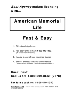 Best Agency Life Insurance Licensing Forms