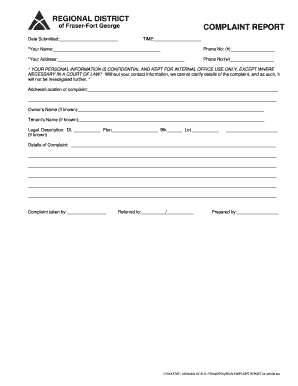 Complaint Report Form