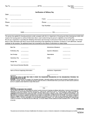 Verification of Military Pay