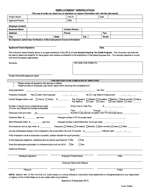 Employment Verification Form