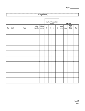 Property Re-Inspection Log