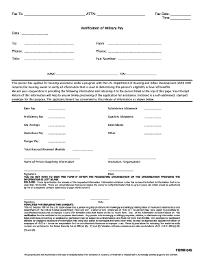 Verification of Military Pay Form