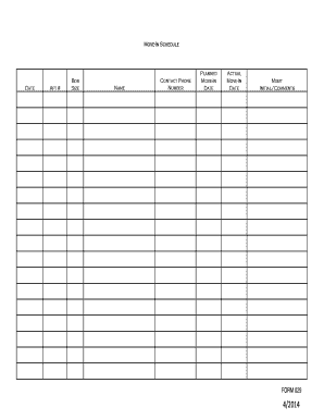 Move-In Schedule Form