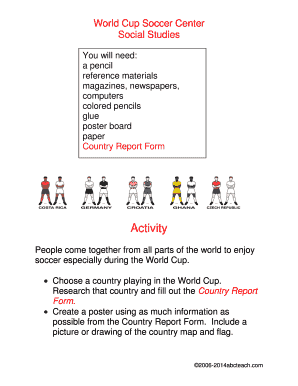 World Cup Country Report Form