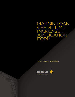 Margin Loan Credit Limit Increase Application Form