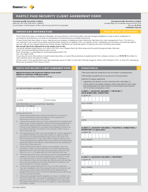 Partly Paid Security Client Agreement Form