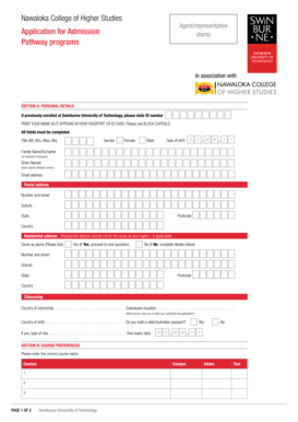 Swinburne University Admission Application