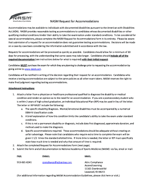NASM Request for Accommodations Form