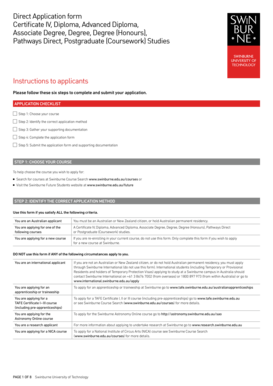 Swinburne University Direct Application Form