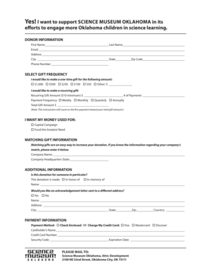 Science Museum Oklahoma Donation Form