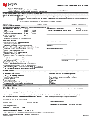 Brokerage Account Application