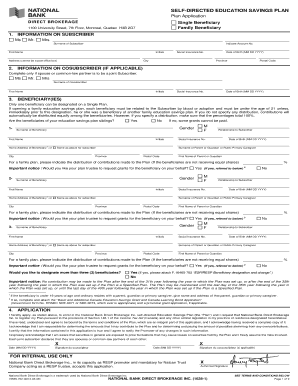 Self-Directed Education Savings Plan Application
