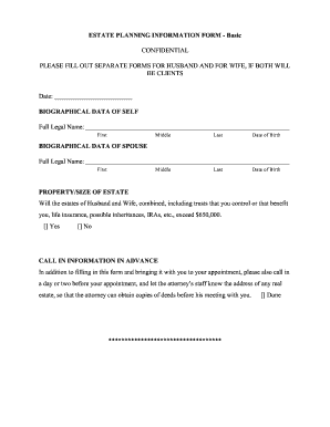 Estate Planning Information Form