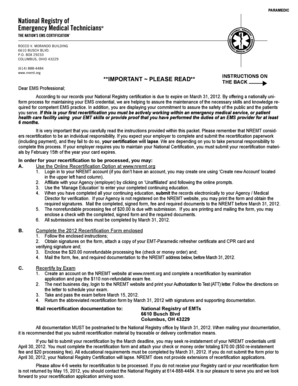 Paramedic Recertification Form 2012