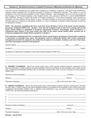 CIPPE Form Section 8 Re-Certification