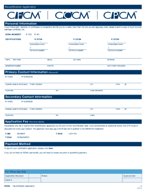 NCMA Recertification Application Form