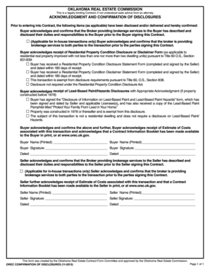 Oklahoma Uniform Contract of Sale of Real Estate