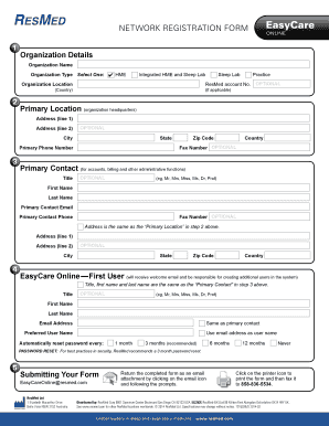 EasyCare Online Registration Form