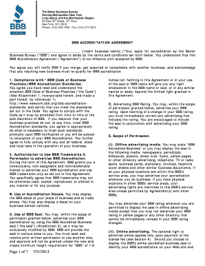BBB Accreditation Agreement