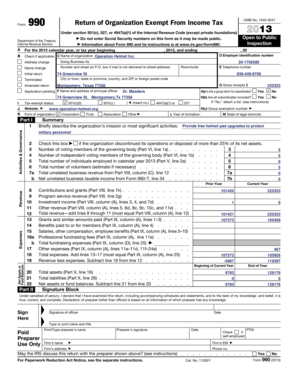 Form 990 Return of Organization Exempt From Income Tax