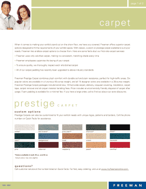 Freeman Carpet Order Form
