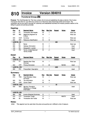 EDI 810 Invoice Transaction Set