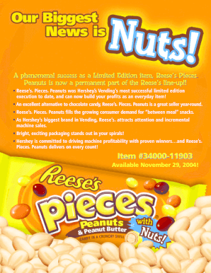 Reese’s Pieces Peanuts Order Form