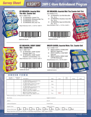 Hershey's Mint Product Survey Sheet