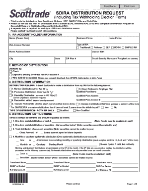 SDIRA Distribution Request Form