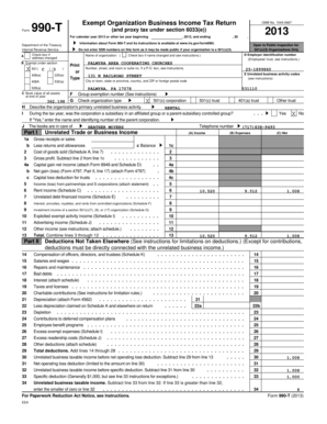 Form 990-T Exempt Organization Business Income Tax Return