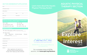 Aquatic Physical Therapy Section Membership Application
