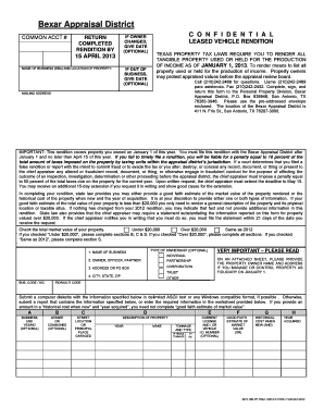 Texas Property Tax Rendition Form