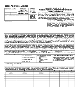 Texas Property Tax Rendition Form