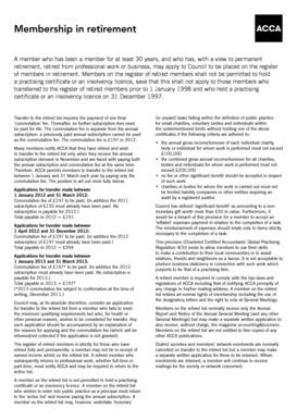 ACCA Retired Member Application Form