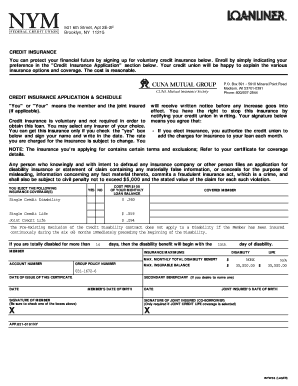 Credit Insurance Application Form
