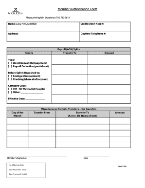 Member Authorization Form
