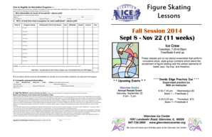 Glenview Park District Recreation Program Registration Form