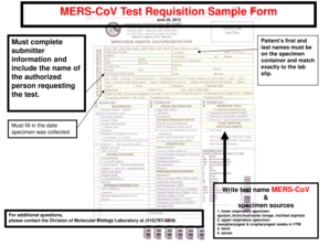 MERS-CoV Test Requisition Form