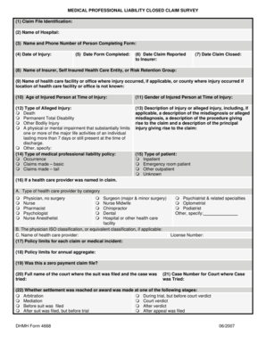 Medical Professional Liability Closed Claim Survey