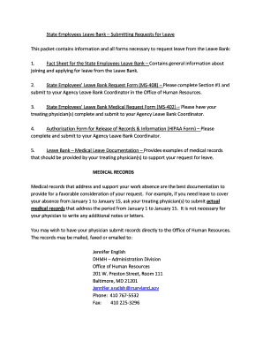 Maryland State Employees Leave Bank Request