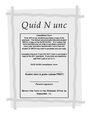 Quid Nunc Cancellation Form - sp rpcs