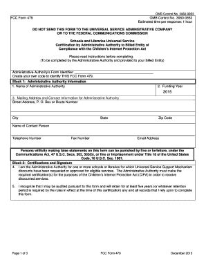 FCC Form 479 CIPA Compliance Certification