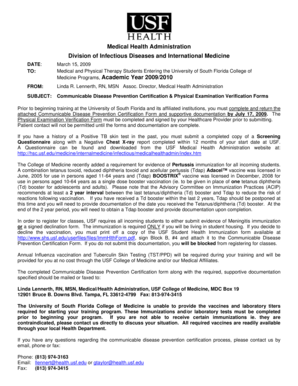Communicable Disease Prevention Certification Form