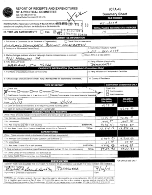 Indiana Political Committee Receipts and Expenditures Form