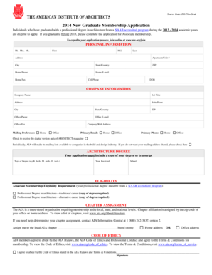 2014 New Graduate Membership Application