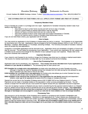 Canada Temporary Resident Visa Application